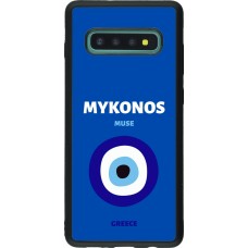 Coque Samsung Galaxy S10+ - Silicone rigide noir Pop Summer Destination Mykonos