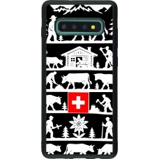 Coque Samsung Galaxy S10+ - Silicone rigide noir Poya Suisse 1 noir