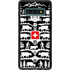 Coque Samsung Galaxy S10+ - Silicone rigide noir Poya Suisse 3 noir