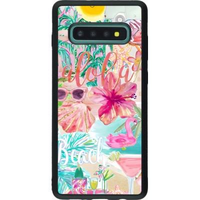 Samsung Galaxy S10+ Case Hülle - Silikon schwarz Preppy Collage Aloha