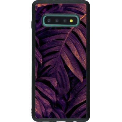 Samsung Galaxy S10+ Case Hülle - Silikon schwarz Purple Light Leaves