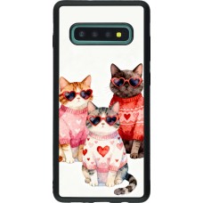 Coque Samsung Galaxy S10+ - Silicone rigide noir Saint Valentines Day 26 Cat Love