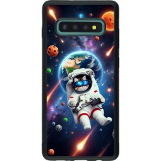 Samsung Galaxy S10+ Case Hülle - Silikon schwarz VR SpaceCat Odyssee