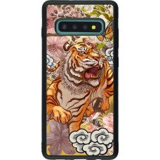 Coque Samsung Galaxy S10+ - Silicone rigide noir Spring 23 japanese tiger