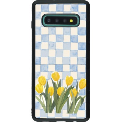 Samsung Galaxy S10+ Case Hülle - Silikon schwarz Blue vichy tulips Spring 2026
