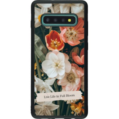 Coque Samsung Galaxy S10+ - Silicone rigide noir Full Bloom Spring 2026
