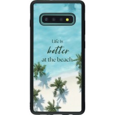 Samsung Galaxy S10+ Case Hülle - Silikon schwarz Summer 2025 Life is better at the beach