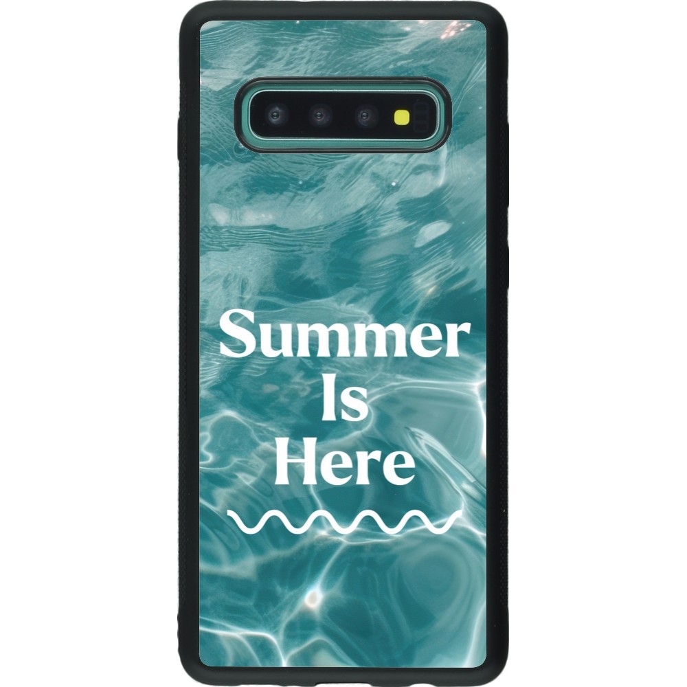 Coque Samsung Galaxy S10+ - Silicone rigide noir Summer 2025 Summer is here