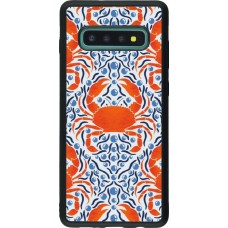 Coque Samsung Galaxy S10+ - Silicone rigide noir Crabs and pearls Summer 2026