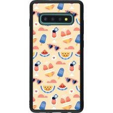 Coque Samsung Galaxy S10+ - Silicone rigide noir Pattern Summer 2026