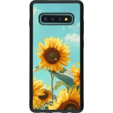 Coque Samsung Galaxy S10+ - Silicone rigide noir Sunflowers Summer 2026