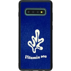 Coque Samsung Galaxy S10+ - Silicone rigide noir Vitamin sea Summer 2026
