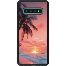 Coque Samsung Galaxy S10+ - Silicone rigide noir Watch more sunsets Summer 2026
