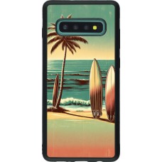 Samsung Galaxy S10+ Case Hülle - Silikon schwarz Surf Paradise