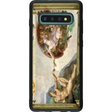 Samsung Galaxy S10+ Case Hülle - Silikon schwarz Kunstbild - Die Erschaffung Adams - Michelangelo