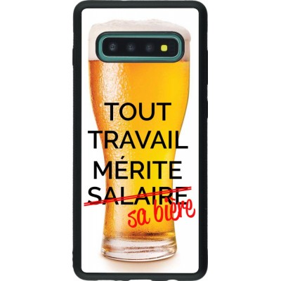 Hülle Samsung Galaxy S10+ - Silikon schwarz Tout travail mérite sa bière