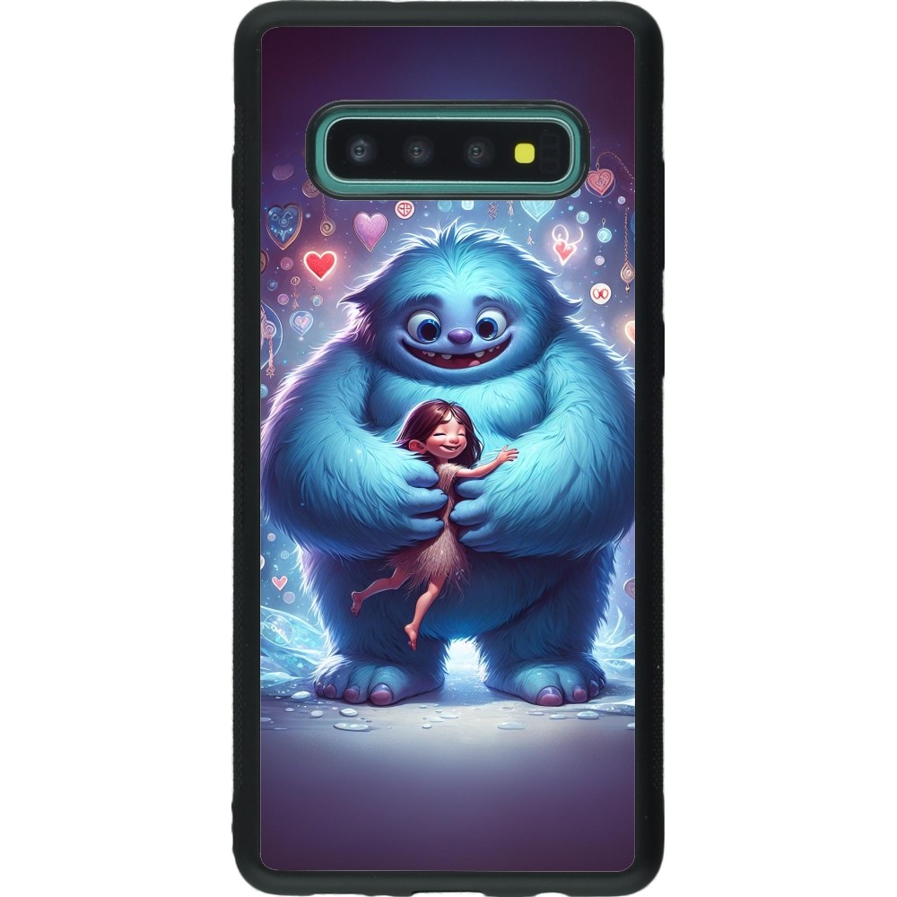 Coque Samsung Galaxy S10+ - Silicone rigide noir Valentine 2024 Fluffy Love