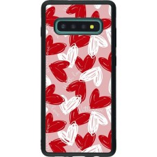 Coque Samsung Galaxy S10+ - Silicone rigide noir Valentine 2024 with love heart
