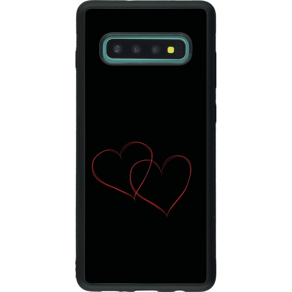 Coque Samsung Galaxy S10+ - Silicone rigide noir Valentine 2023 attached heart