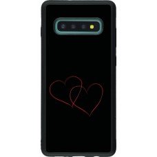 Coque Samsung Galaxy S10+ - Silicone rigide noir Valentine 2023 attached heart
