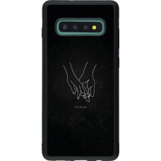 Samsung Galaxy S10+ Case Hülle - Silikon schwarz Valentine 2023 hands forever