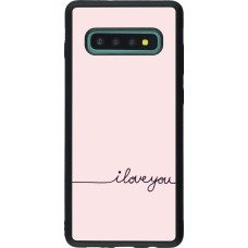 Samsung Galaxy S10+ Case Hülle - Silikon schwarz Valentine 2023 i love you writing