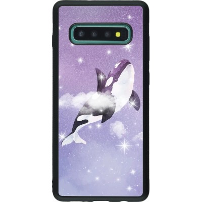 Hülle Samsung Galaxy S10+ - Silikon schwarz Whale in sparking stars
