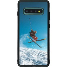 Samsung Galaxy S10+ Case Hülle - Silikon schwarz Winter 22 Ski Jump