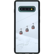 Samsung Galaxy S10+ Case Hülle - Silikon schwarz Winter 22 ski lift