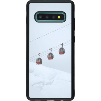 Samsung Galaxy S10+ Case Hülle - Silikon schwarz Winter 22 ski lift