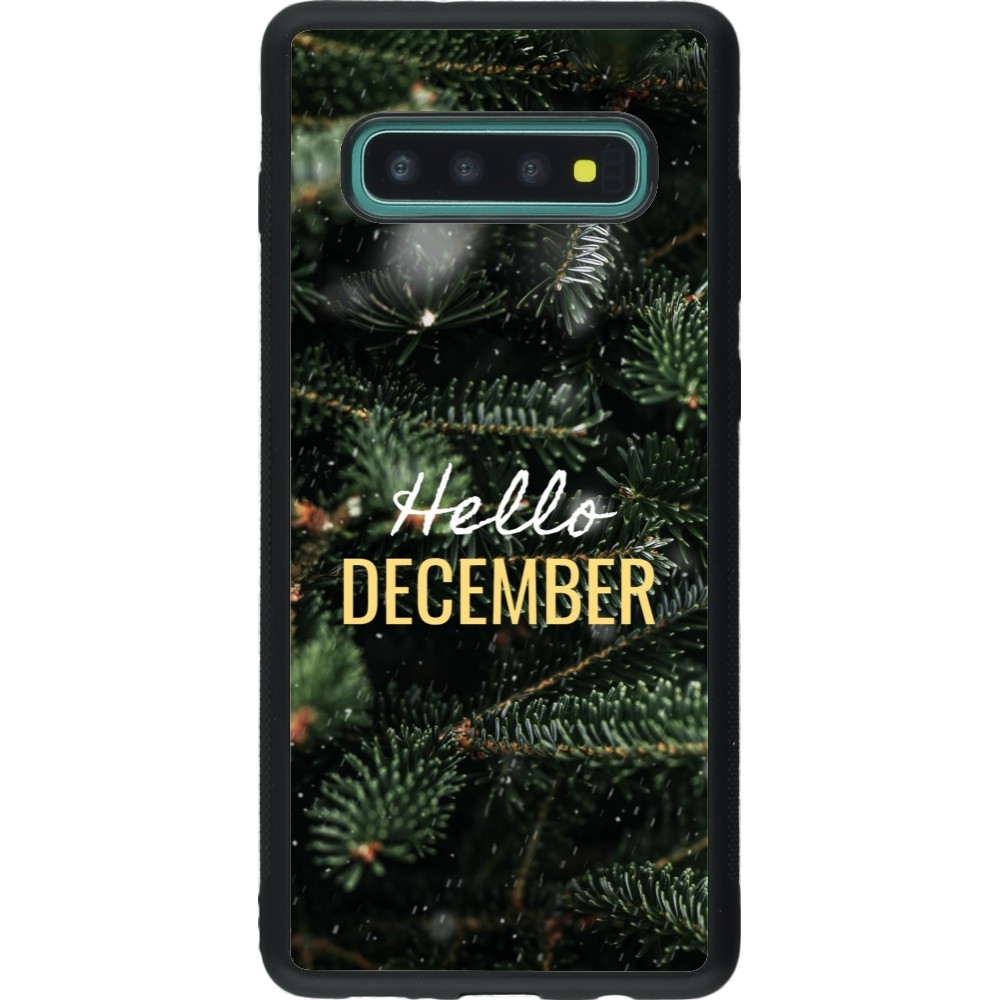 Coque Samsung Galaxy S10+ - Silicone rigide noir Winter 25 Winter hello december