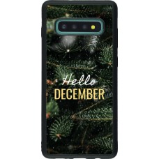 Coque Samsung Galaxy S10+ - Silicone rigide noir Winter 25 Winter hello december