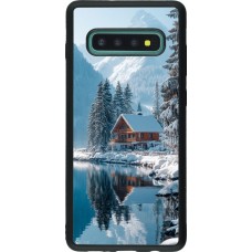 Samsung Galaxy S10+ Case Hülle - Silikon schwarz Winter 25 Winter house forest day