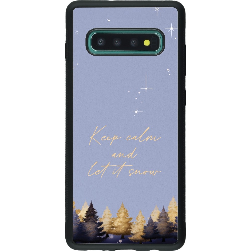 Coque Samsung Galaxy S10+ - Silicone rigide noir Winter 25 Winter illustration of trees