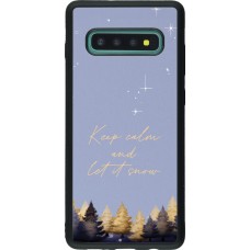 Coque Samsung Galaxy S10+ - Silicone rigide noir Winter 25 Winter illustration of trees