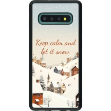 Coque Samsung Galaxy S10+ - Silicone rigide noir Winter 25 Winter Keep calm and let it snow