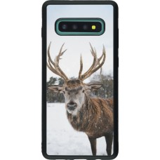 Coque Samsung Galaxy S10+ - Silicone rigide noir Winter 25 Winter reindeer