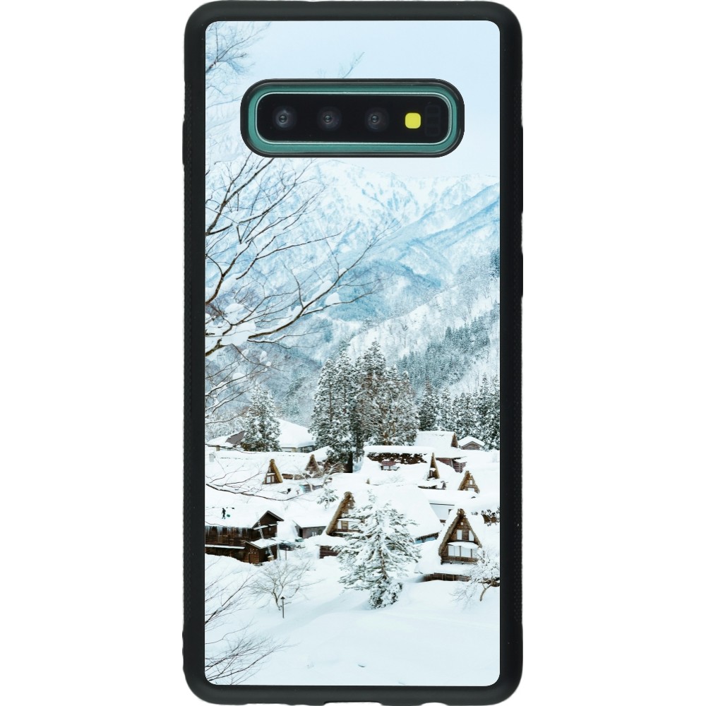 Samsung Galaxy S10+ Case Hülle - Silikon schwarz Winter 25 Winter snowy landscape
