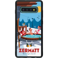 Coque Samsung Galaxy S10+ - Silicone rigide noir Zermatt Mountain Jacuzzi