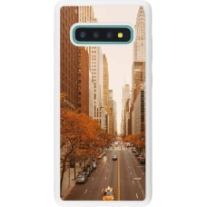 Coque Samsung Galaxy S10+ - Silicone rigide blanc Autumn 2024 New York city