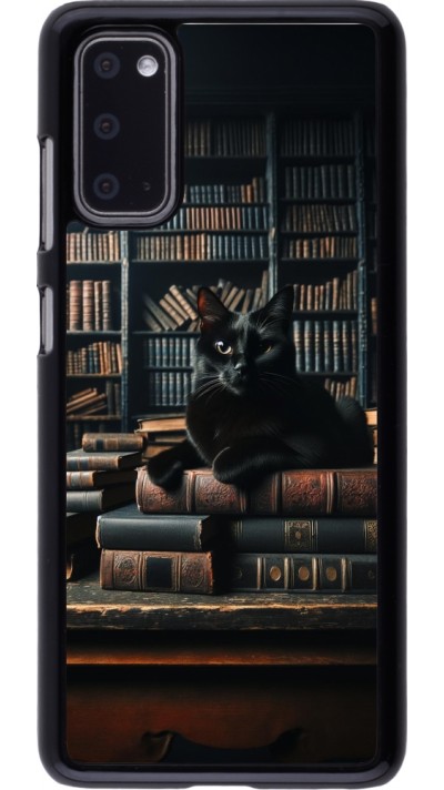 Samsung Galaxy S20 Case Hülle - Katze Bücher dunkel