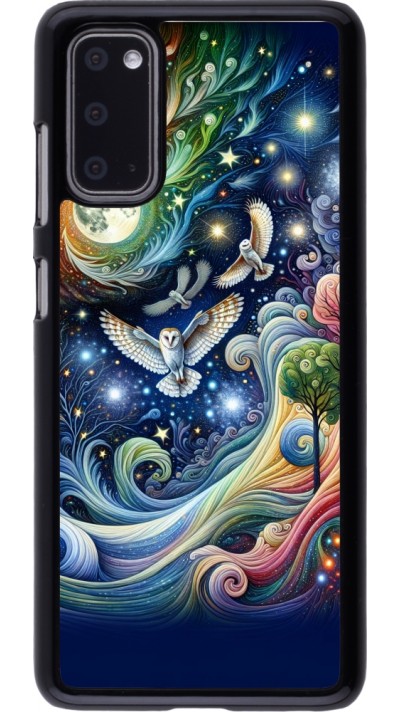 Coque Samsung Galaxy S20 - hibou volant floral