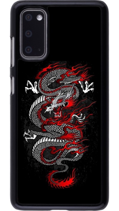 Coque Samsung Galaxy S20 - Japanese style Dragon Tattoo Red Black
