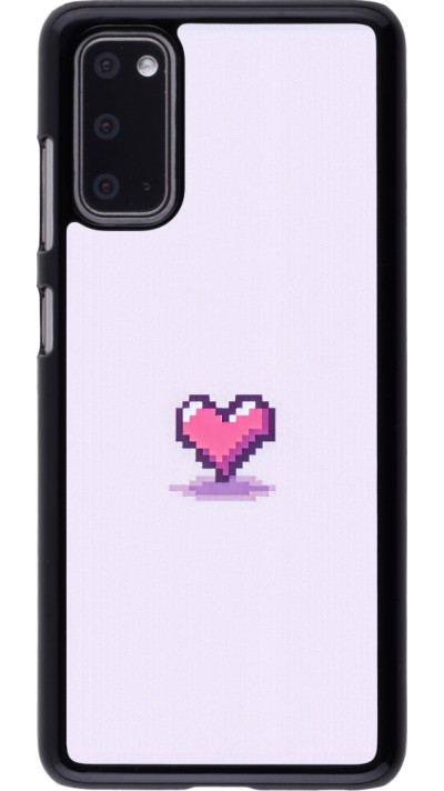 Coque Samsung Galaxy S20 - Pixel Coeur Violet Clair