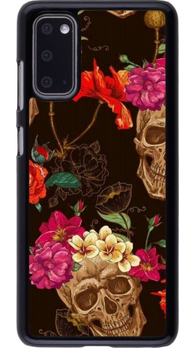 Hülle Samsung Galaxy S20 - Skulls and flowers