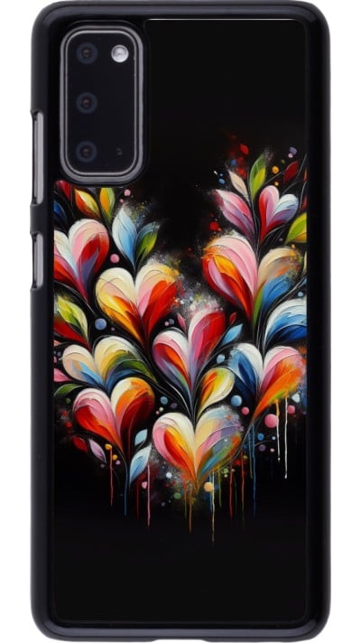 Coque Samsung Galaxy S20 - Valentine 2024 Coeur Noir Abstrait