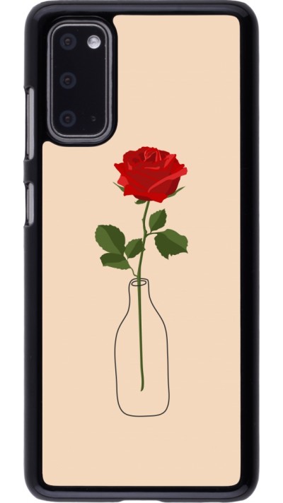 Coque Samsung Galaxy S20 - Valentine 2023 single rose in a bottle