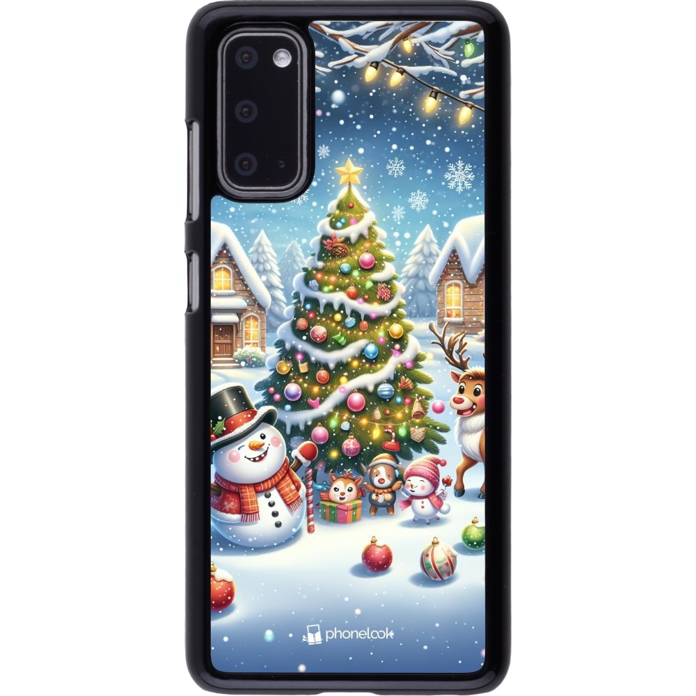 Coque Samsung Galaxy S20 - Noël 2023 bonhomme de neige et sapin
