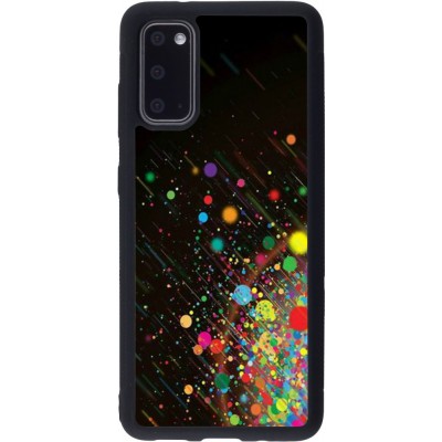 Coque Samsung Galaxy S20 - Silicone rigide noir Abstract bubule lines