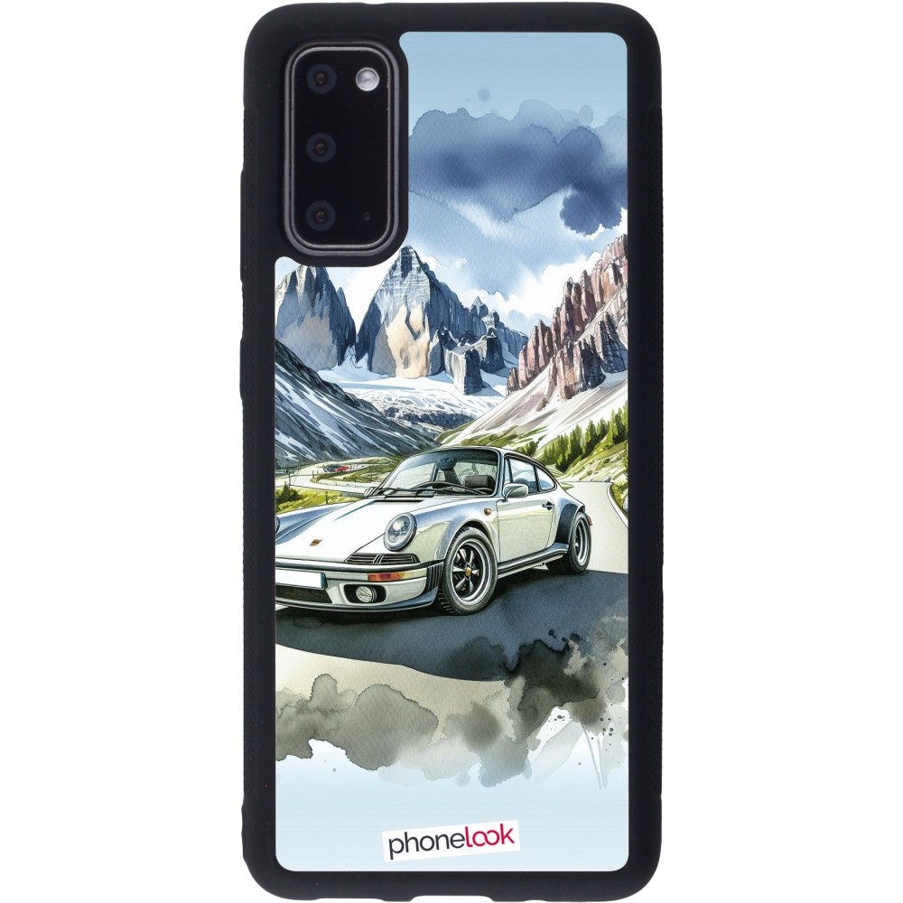 Samsung Galaxy S20 Case Hülle - Silikon schwarz Porsche 911 Berg Aquarell